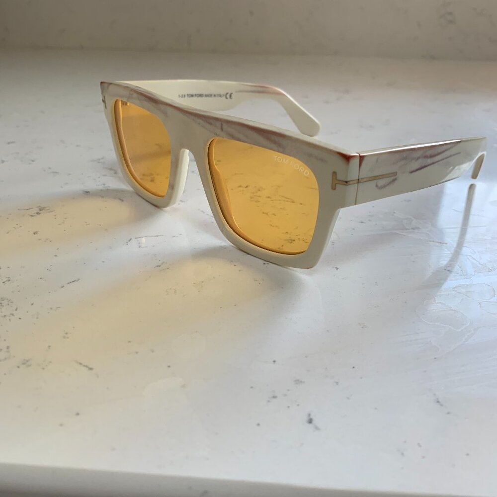 Tom Ford Fausto with Ivory frame, yellow lens
